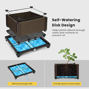 上げられたプラスチック製の庭の植木鉢キット屋外の野菜と花の植物のスタンド-野菜と花を育てるためのボックス - Product Image 5