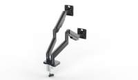 Nouveauté : Support de bras double pour écran PC en alliage d'aluminium réglable avec inclinaison à 90 degrés et compatibilité 32 pouces
