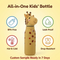 Bouteille d'eau personnalisée Licorne pour enfants, en acier inoxydable à double paroi, isolée sous vide, gourde scolaire avec paille souple, cadeau pour enfants, directement de l'usine