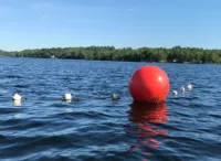 Globe flottant de navigation en mousse personnalisé résistant aux UV, flotteur en plastique marin durable, lumière de piston orange/rouge, marque MY, 12 pouces, 300 mm