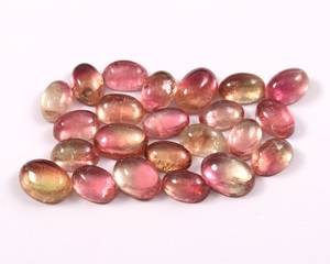 Turmalina Bi Color piedra Natural cabujón joyería piedra preciosa turmalina piedra semipreciosa cabujón liso ovalado bi turmalina - Product Image 3