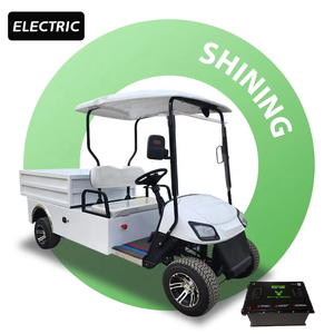 Shininglsv Chariot de golf utilitaire 4 places avec aluminium avec boîte de chargement Chariot de golf utilitaire électrique Buggy avec lit de chargement - Product Image 1