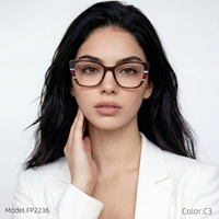 FP2236 Montures de lunettes en acétate à monture épaisse et cerclée, style Instagram, polyvalentes, tendance, œil-de-chat, transfrontalières Europe-Amérique