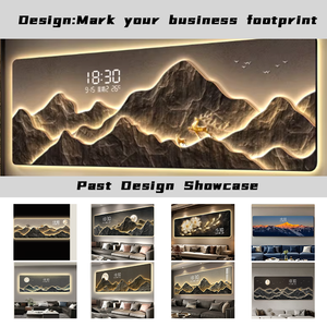 Lussuosa Decorazione Murale con <span class=keywords><strong>Paesaggio</strong></span> Montano Retroilluminato a LED - Decorazione per Soggiorno <span class=keywords><strong>di</strong></span> Grandi Dimensioni, con Illuminazione a Luce Calda - Product Image 4