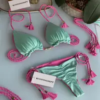 Commercio all'ingrosso 2022 nuovo Backless intrecciato Sexy solido Bikini triangolo costume da bagno Multicolor costumi da bagno per le donne ragazze