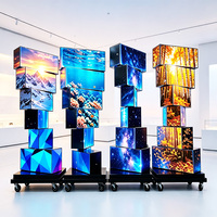 Pantalla LED Giratoria de 360 Grados y 6 Capas Personalizada, Cubo Mágico con Pantalla LED para Exposiciones, Centros Comerciales y Tiendas Minoristas
