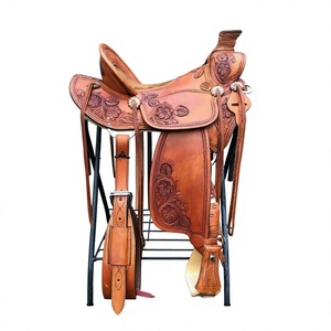 Sillín de Cuero para Carreras con Estructura de Madera, Ecológico y Sostenible, Sillín Inglés para Equitación - Product Image 3