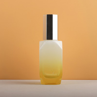 Vente directe usine – Flacon pulvérisateur carré en verre rechargeable 30ml/50ml avec pompe à pression pour diffuseur de parfum, lotion, fond de teint – Sérigraphie