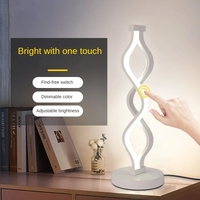 Lampe de table LED moderne BGST USB 3 couleurs à intensité variable, lumière de nuit en spirale créative, lampe de chevet pour chambre à coucher, lampe de bureau pour décoration de restaurant, café
