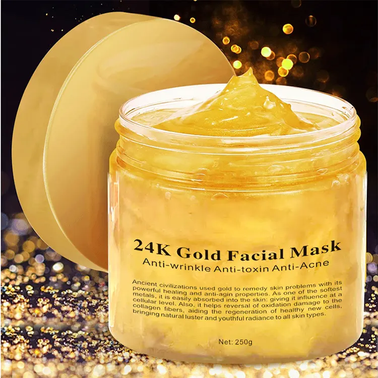 Oem Vitamine C Nicotinamide Huid Bleken Masker Crème Anti Veroudering Rimpel Rose Collageen Gezichtsmasker 24K Goud Gezicht Modder Masker