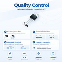 Transistor MOSFET Trench N-Channel EvolE 600V 11A TO-220, Setara dengan EvolE TO-220 Seri SPP11N60CFD