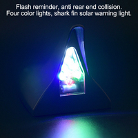 Antenne de véhicule en gros, alimentée par énergie solaire, antenne de voiture décorative en forme d'aileron de requin, lumière d'avertissement LED, antenne lumineuse LED, accessoires de voiture