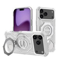 Funda Magnética Antigolpes con Amortiguación de Aire para iPhone 17 Air 16 Pro Max, Soporte Anillo Fuerte, Carcasa Trasera Blindada Antichoque