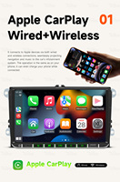 Reproductor Multimedia para Auto BQCC 2DIN de 9 Pulgadas con Carplay Inalámbrico, Android Auto, AUX, USB, Llamadas BT, Música BT, Radio FM AM RDS, Cámara para Auto, Reproductor Multimedia Universal para Auto, Radio para Auto Android