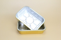 665ML jetable Rectangle feuille d'aluminium Cupcake Corer boîtes uniformes de cuisson avec couvercles casseroles alimentaires en vrac pour usage culinaire