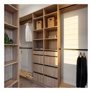 Armoire minimaliste Walk-In, couleur bois, armoire multi-espaces de rangement - Product Image 5