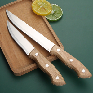 سكين فواكه من الفولاذ المقاوم للصدأ بمقبض خشبي 5/7 بوصة، شفرات حادة غير لاصقة، آمنة للغسل في غسالة الأطباق، مناسبة للاستخدام باليد اليمنى واليسرى، للمنزل والمطاعم - Product Image 2