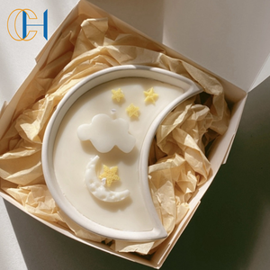 C & H Mid East Style Ramadan Crescent Moon Vela perfumada de cerámica - Product Image 1