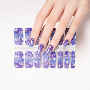 Ongles artificiels Huizi DIY 2025, réfléchissants et brillants, ciel nocturne étoilé arctique, beauté des ongles, ongles à presser pour femmes - Product Image 1