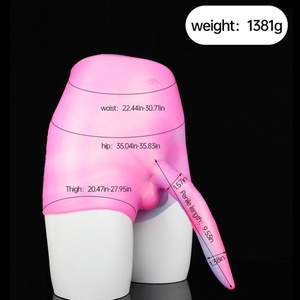 Dildo en silicone solide, culotte en cuir avec dildo intégré, culotte élastique douce pour lesbiennes avec dildo fantaisie, jouets sexuels pour adultes en gros - Product Image 3