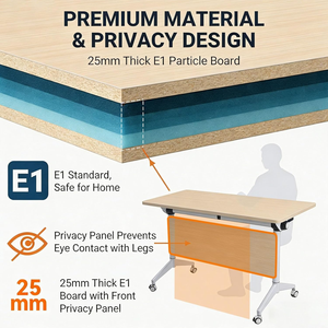 โต๊ะประชุมพับได้, โต๊ะฝึกอบรมพับได้ทันสมัย, โต๊ะประชุมเคลื่อนที่มีล้อ - Product Image 4