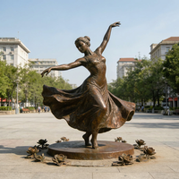 Sculptures modernes en bronze faites à la main, statues de danseuses grandeur nature, sculptures personnalisées pour la décoration de cour