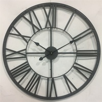 Squelette en métal noir surdimensionné 40 pouces, chiffres romains 3D, décoration de maison, horloge murale