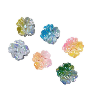 Pince à cheveux en forme de fleur à quatre feuilles électroplaquée de 8 cm, 2 par couleur - Product Image 2