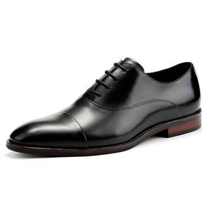 Oxford Lace-up Embroidered Toe Men's Casual Business Formal Wedding Shoes Genuine Leather Upper Anti-Slip Rubber <b>Insole</b> All - Product Image 4