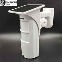 Système de sécurité domestique sans fil solaire extérieur Win High avec capteur de mouvement PIR+Micro-ondes IP65, portée de détection 12m x 110m, alarme 200m