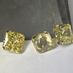 12x12mm Crushed Cut Cubic Zirconia Light Yellow CZ Stone - Product Image 3