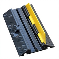Rampe de protection de câbles en caoutchouc PVC, 1 voie, durable, anti-âge, jaune + noir, indice de vitesse de circulation 30 km/h, pour événements extérieurs