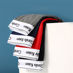 กางเกงบ็อกเซอร์สำหรับผู้ชายกางเกงบ็อกเซอร์ระดับกลางเอวสูงระบายอากาศได้ดีชุดชั้นในใส่สบายพร้อมโลโก้สีล้วนสำหรับผู้ใหญ่ดีไซน์ใหม่ - Product Image 1