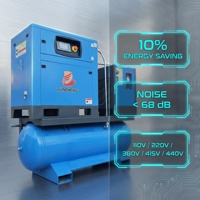 Compresseur d'air à vis intégré 4-en-1 de 7,5 kW, 11 kW, 15 kW, 22 kW, refroidi par air, stationnaire, pour découpe laser, CNC, automobile