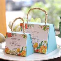 Boîte en papier avec couronne de roses pour fête de mariage, emballage alimentaire de haute qualité pour bonbons, emballage pour gâteaux, biscuits, 10 pièces