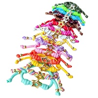 Bracelet en corde tressée avec lettres émaillées colorées, réglable, empilable, en cordon tissé, bracelet d'amitié, bijoux pour adolescentes et femmes