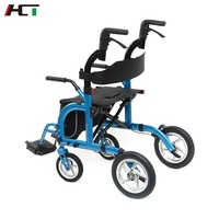 Déambulateur deux en un, marcheur et fauteuil roulant combinés, caddie des aînés