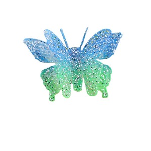 Bonita pinza para el pelo con forma de mariposa, 12 cm, color degradado, con purpurina, para uso diario de niños - Product Image 4