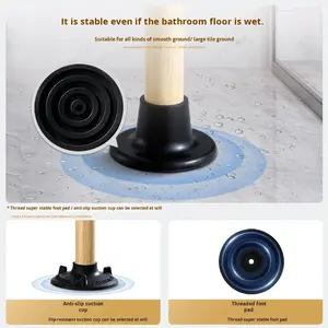 Silla <span class=keywords><strong>de</strong></span> Ducha Plegable con Respaldo para Personas Mayores, Diseño <span class=keywords><strong>de</strong></span> Madera, Antideslizante, Altura Ajustable, Taburete <span class=keywords><strong>de</strong></span> Baño para Mayor Seguridad - Product Image 4