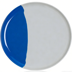 Assiettes de table rondes en mélamine multicolores 1/2 & 1/2 Mix, 24,5 cm, pour la décoration de la maison - Product Image 4