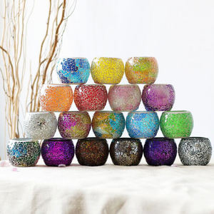 Luxe Mozaïek Kaars Potten Glas Thee Licht Votive Houder - Product Image 2