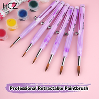 Hechunzi Unique Design rétractable professionnel Art pinceaux détaillant ensemble de pinceaux pinceau acrylique pour voyager