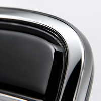 Emblème de voiture en plastique ABS noir brillant chromé argenté à motif double V pour décoration extérieure – Vente en gros