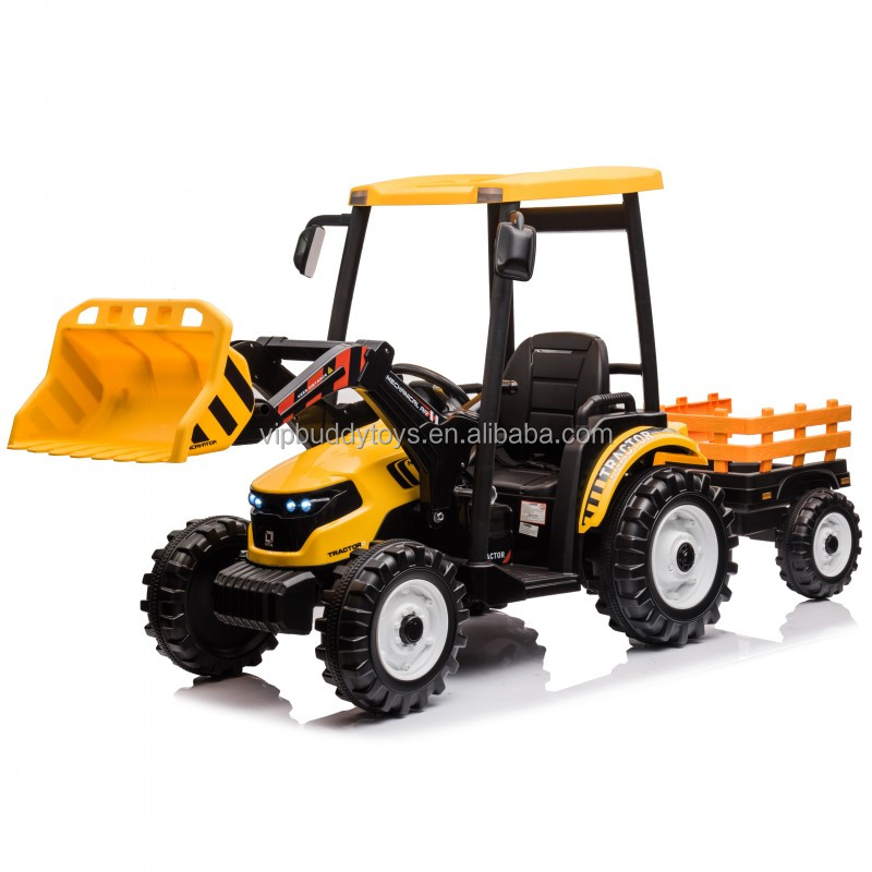 Popular potente batería de 24V 120W Motor eléctrico niños paseo en excavadora de juguete Tractor/remolque para niños con Control remoto