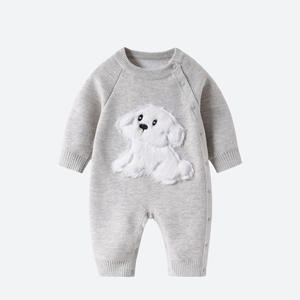Monos de Algodón para Bebés Recién Nacidos, Ropa Unisex Tipo Suéter, Diseño OEM con Estampado de Perro, Suave y Transpirable para Toda Temporada - Product Image 1