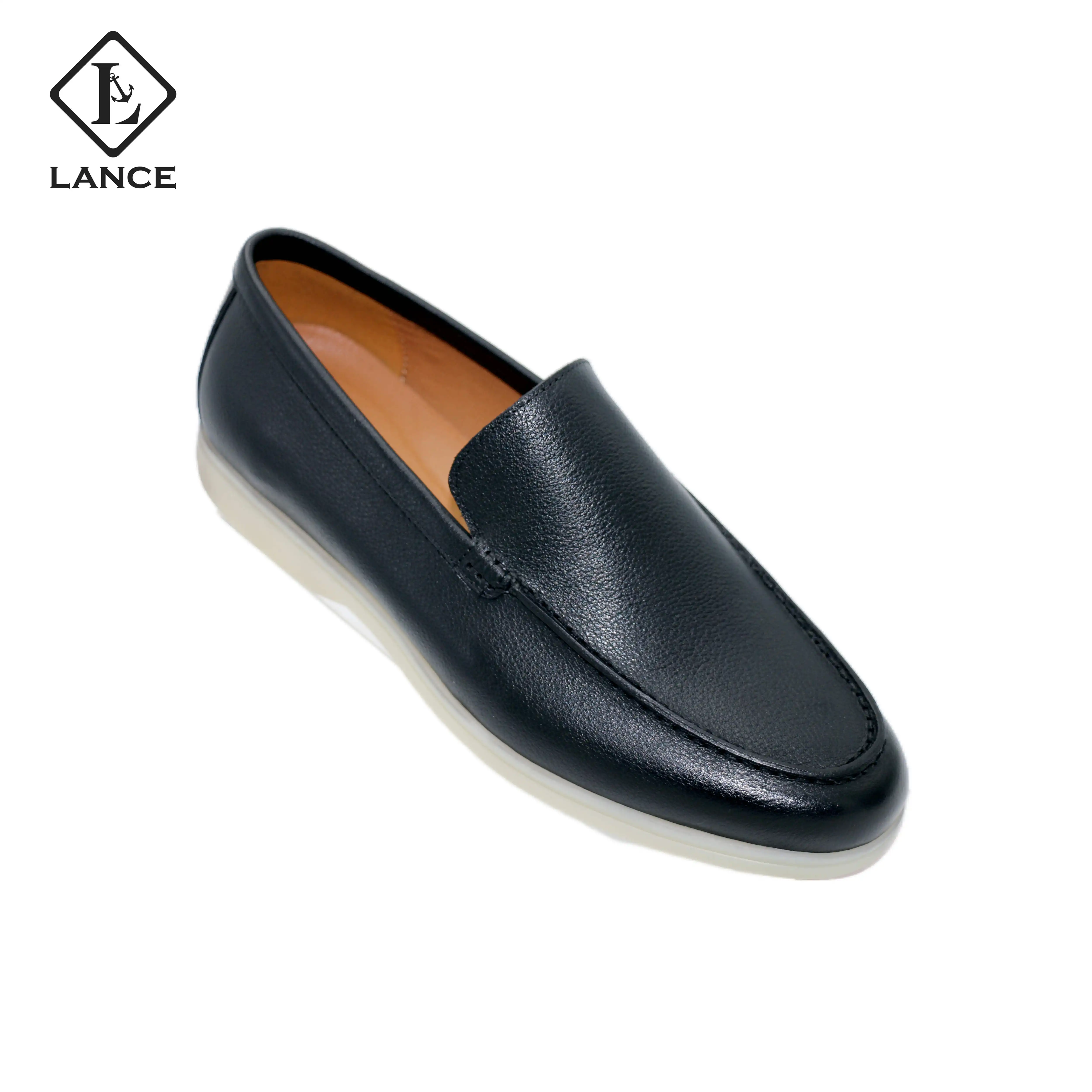 LANCI 2022 leather loafer shoe slip on dress shoe soft and Comfortable men casual shoes leather luxury