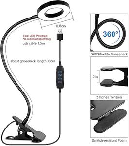 Lámpara <span class=keywords><strong>de</strong></span> Escritorio con Clip, Alimentación USB, LED Ra80 <span class=keywords><strong>para</strong></span> Lectura, Hogar y Oficina, 10 Niveles <span class=keywords><strong>de</strong></span> Brillo Ajustables, 3 Modos, Luz con Clip <span class=keywords><strong>para</strong></span> Cabecera <span class=keywords><strong>de</strong></span> Cama - Product Image 4