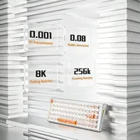 Clavier de jeu mécanique AULA F68 RX à interrupteurs magnétiques, filaire, 0001mm RT, taux de balayage 8K 256K, échangeables à chaud, 68 touches réglables pour PC