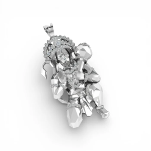 Colgante Sagrado de Lord Hanuman con Circonita en Plata de Ley con Acabado Chapado en Oro de 18K, Diseño Intrincado y Detallado - Product Image 2