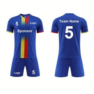 2026 Custom <b>Red</b> Soccer Team Uniform Wholesale Sportswear Shirts Shorts Plus Size 100% Polyester Unisex Quick Dry Breathable - Product Image 2